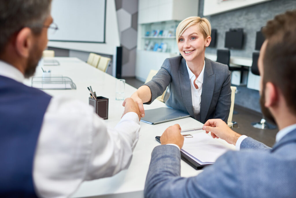 Firm Handshake of Business Partners
